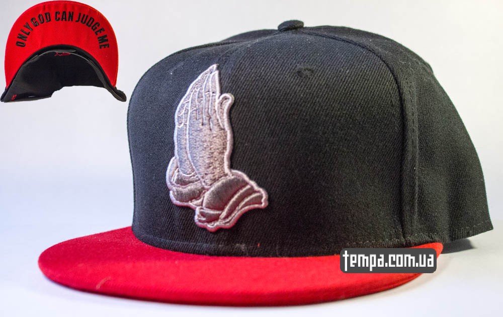 Кепка Crooks and Castles PRAY черная с красным козырьком купить бейсболку копия