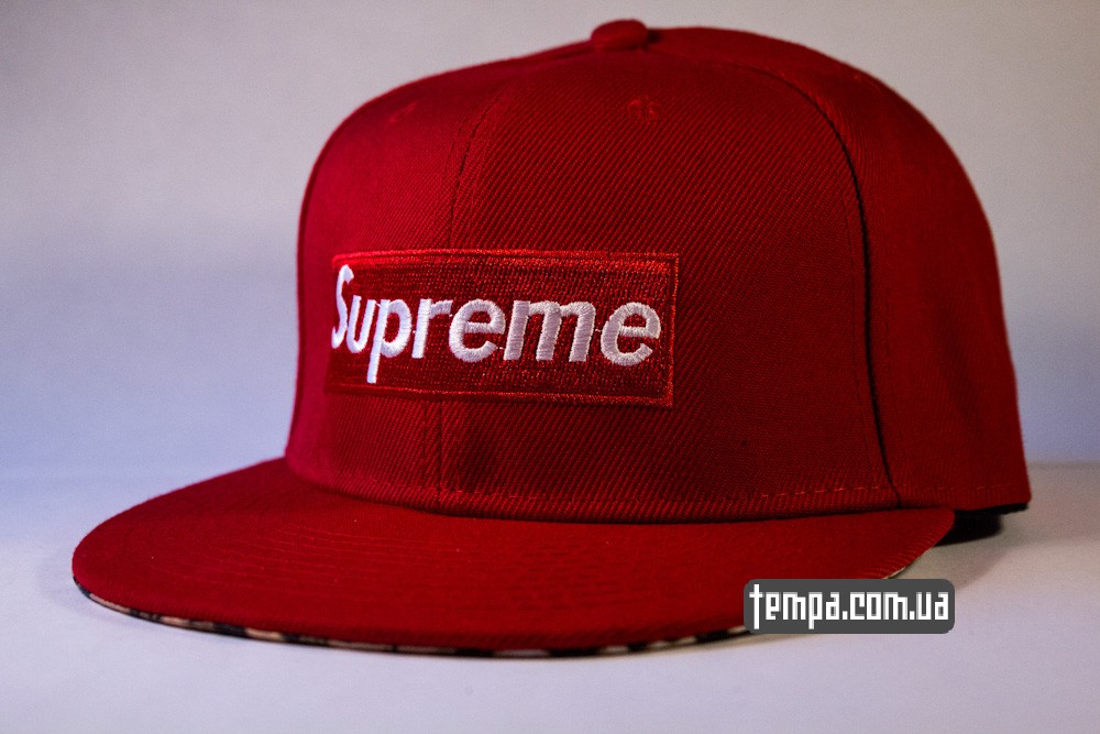 кепка snapback Supreme красная с американским флаком и леопардовым козырьком бейсболка оригинальная