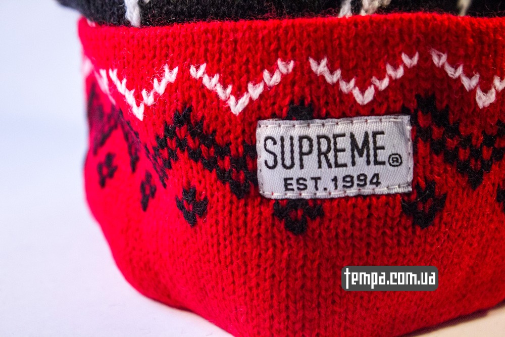 шапка SUPREME красная винтажная купить в украине_1