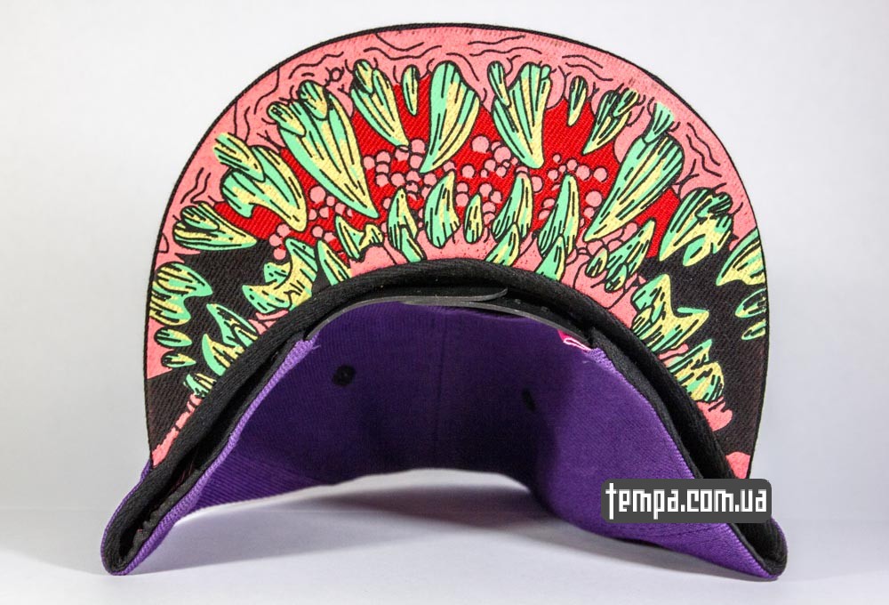 купить кепку snapback mishka с зубами под козырьком с ровным в украине сереневую