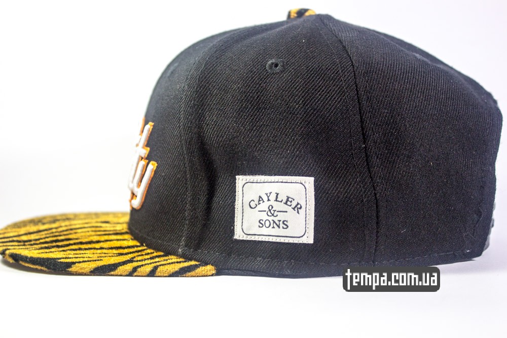 кепка бейсболка с ровным козырьком snapback rack city bitch cayler and Sons черная с тигровым козырьком купить в украине