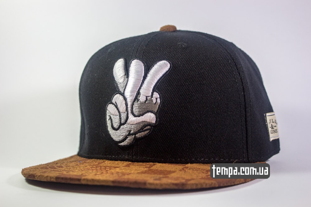 купить кепку snapback Cayler and Sons черную с коричневым козырьком в украине