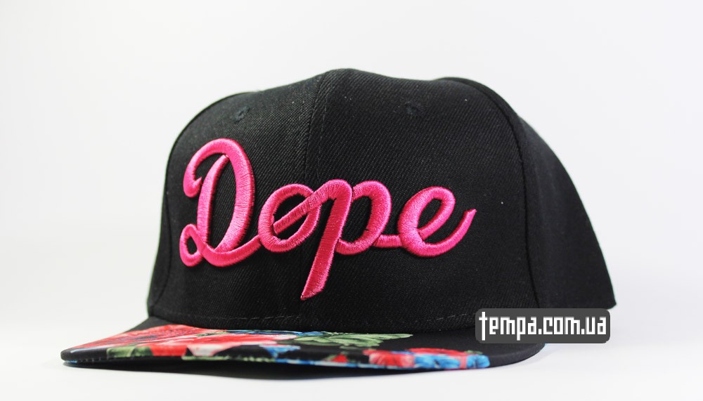 купить кепку бейсболку DOPE черную с цветами в Украине