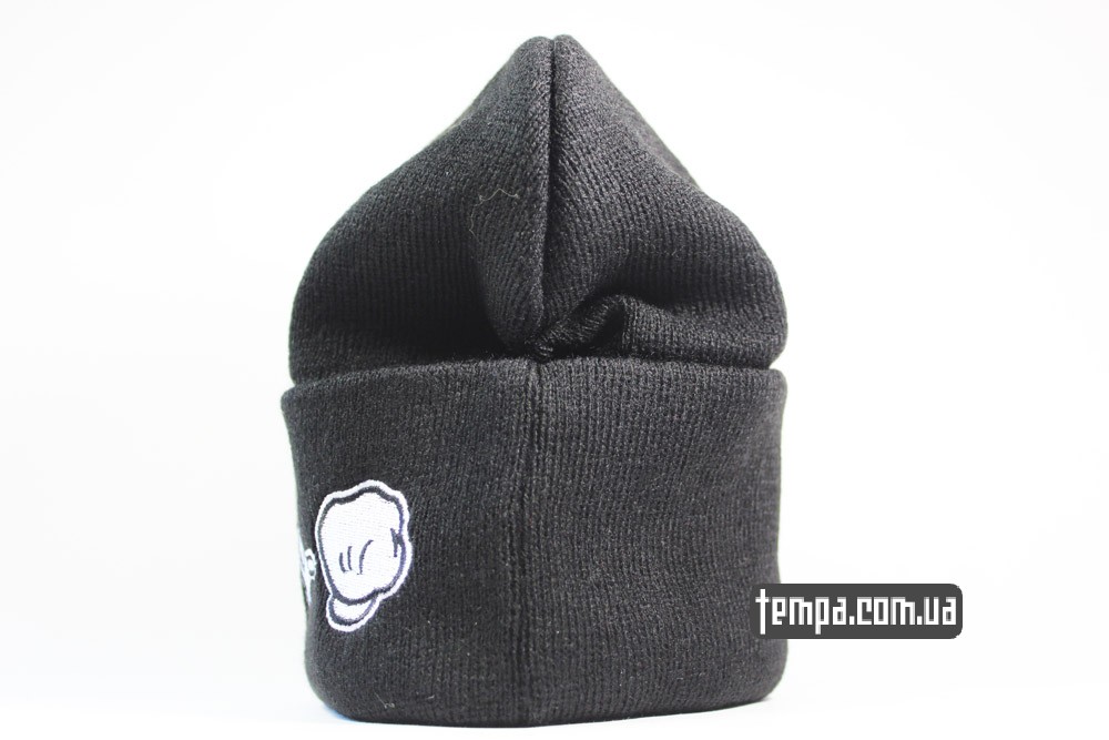 шапка beanie зимняя теплая шерстяная средний палец рок кулак купить в Украине