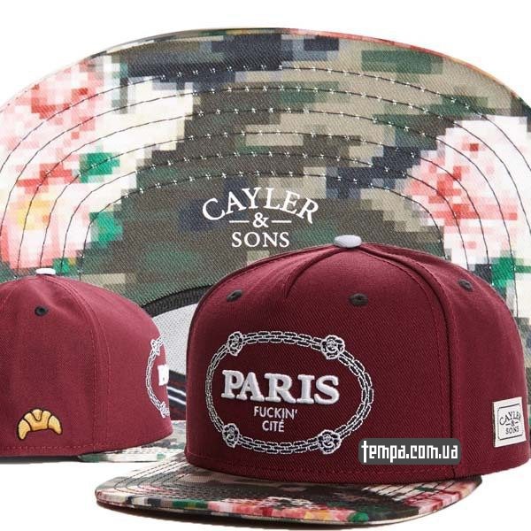 Cayler-Sons-PARIS-FUCKIN-font-b-CITY-b-font-snapback бордовая купить украина