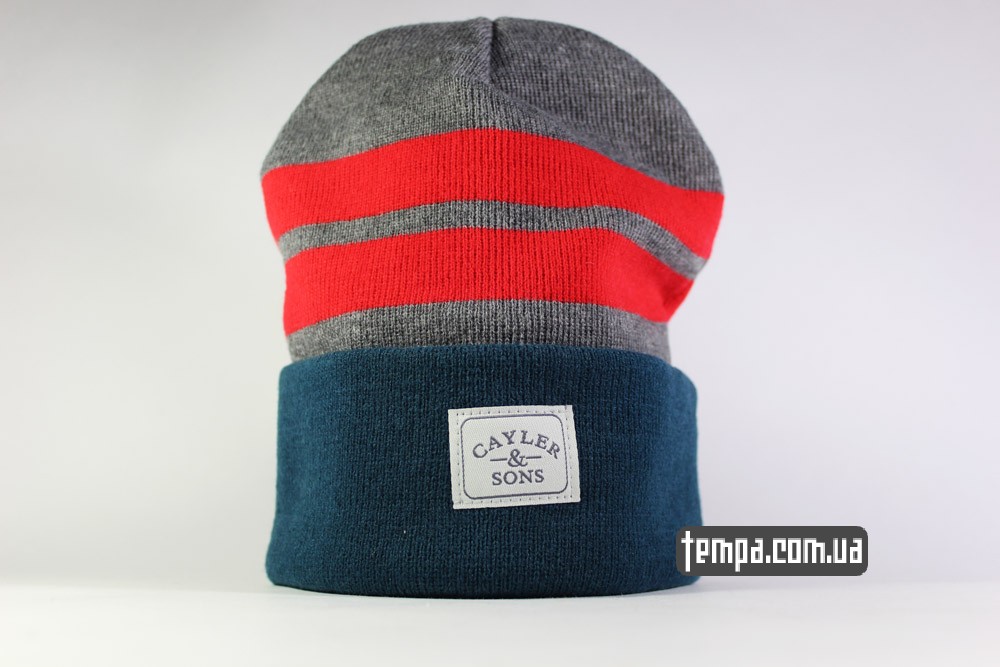 серая теплая зимняя шапка украина Cayler and Sons beanie Crooklyn
