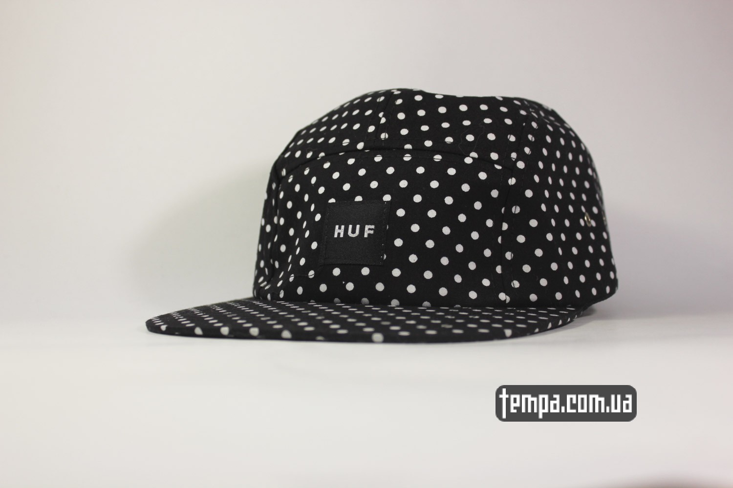 пятипанельная кепка 5 панедей 5panel HUF черная в точку белую