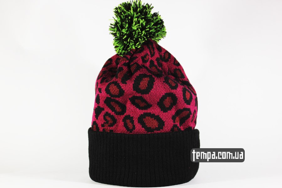 купить оригинал шапку шапка beanie mishka мишка с глазом розавая бордовая
