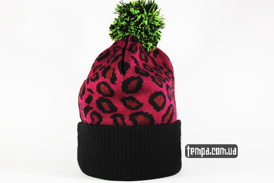оригинальная США шапка beanie mishka мишка с глазом розавая бордовая