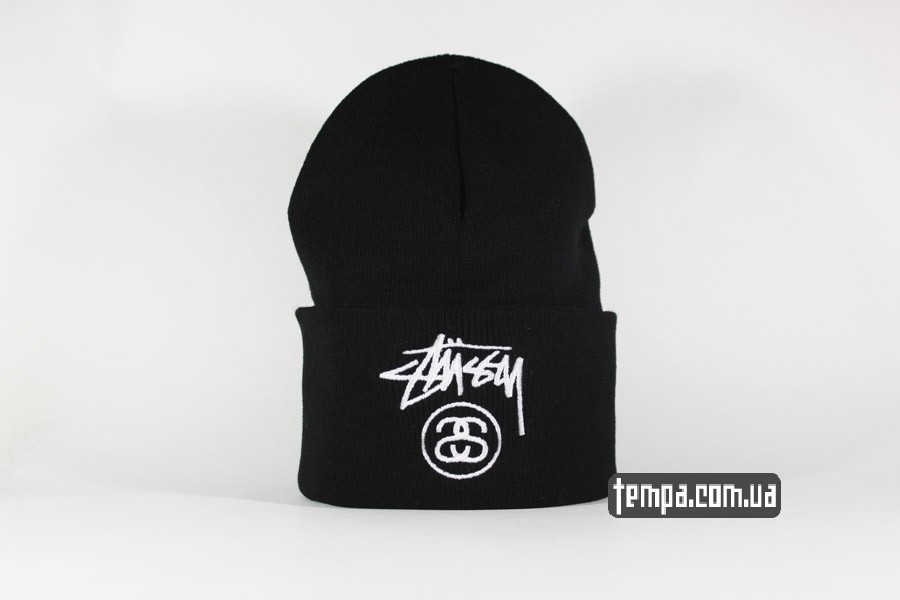 шапка beanie stussy oldschool USA черная бини