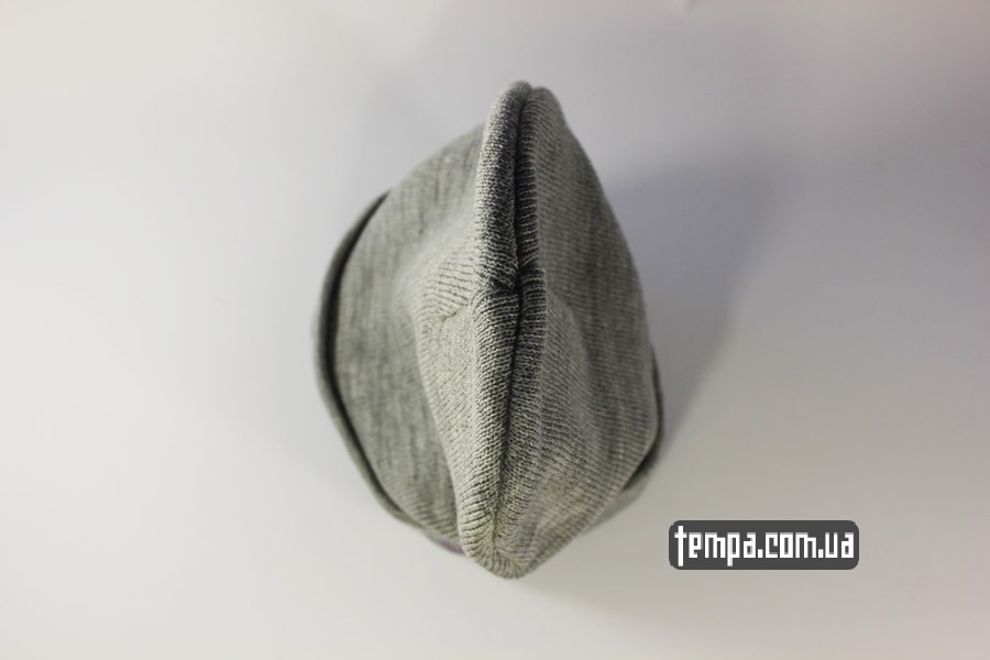 бини шапки украина магазин цены шапка beanie New York Yankees NY серая с сереневым логотипом