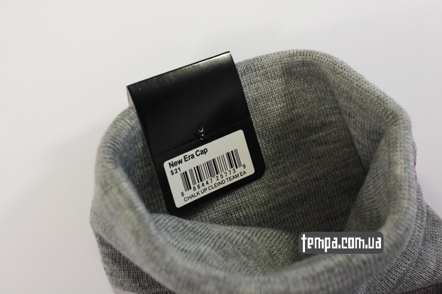 недорогие шапка бейсбокли шапка beanie New York Yankees NY серая с сереневым логотипом