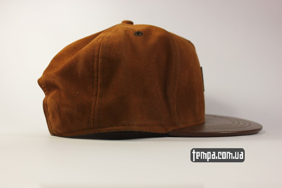 одежда оригинал huf заказать купить кепка бейболка snapback huf USA коричневая кожа замш