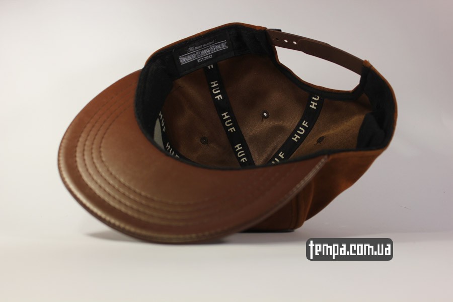 снепбеки реперки кепка бейболка snapback huf USA коричневая кожа замш