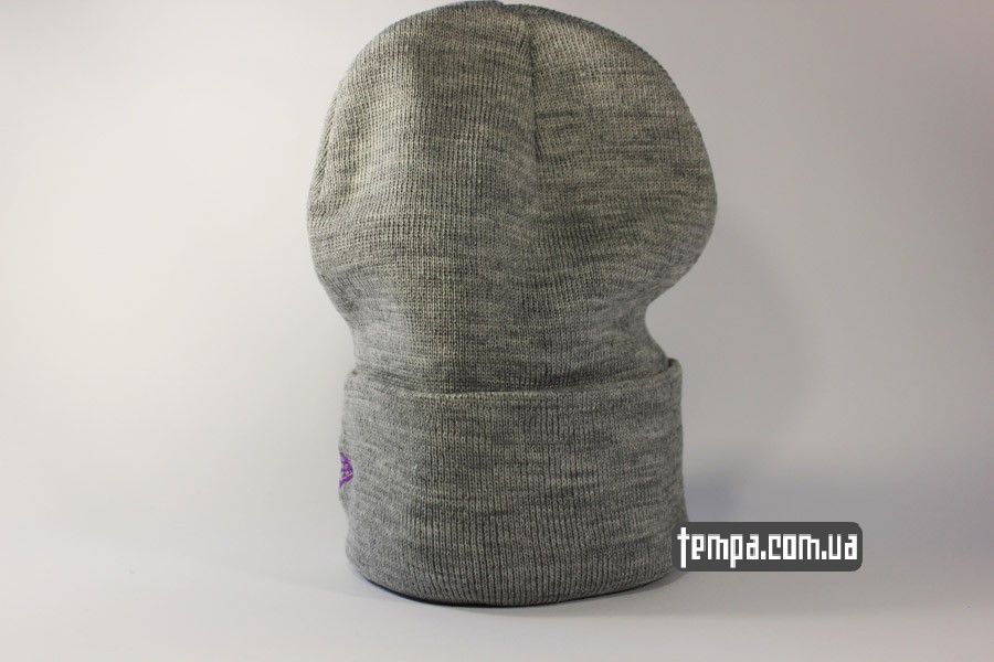 янки оригинал сша шапки теплые шапка beanie New York Yankees NY серая с сереневым логотипом