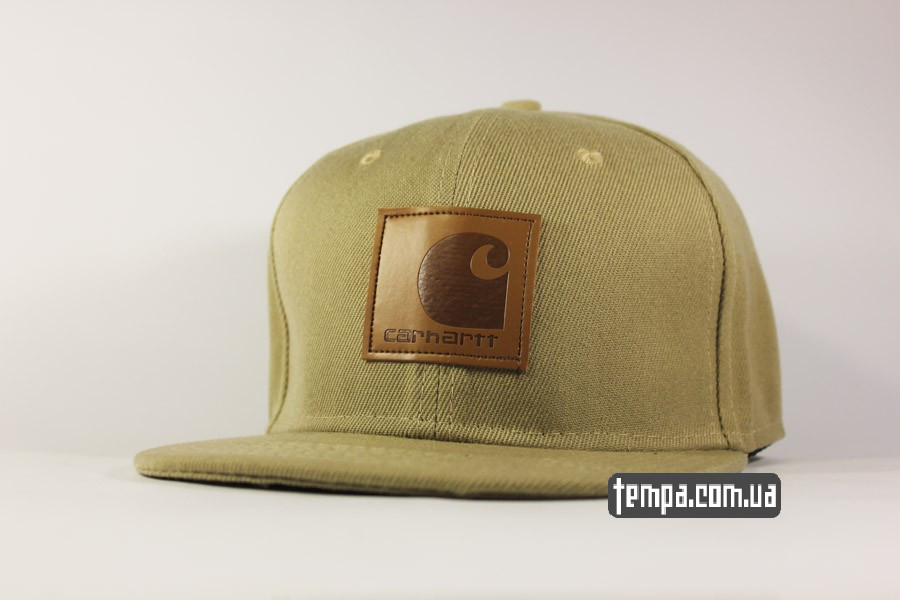 snapback carhartt коричневый кожа купить