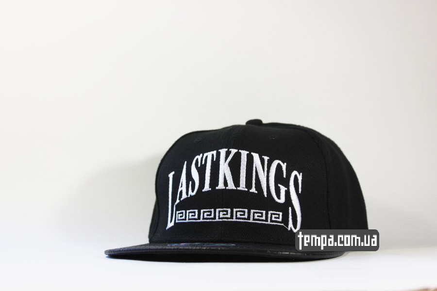 кепка snapback last kings LK черная кожаный козырек