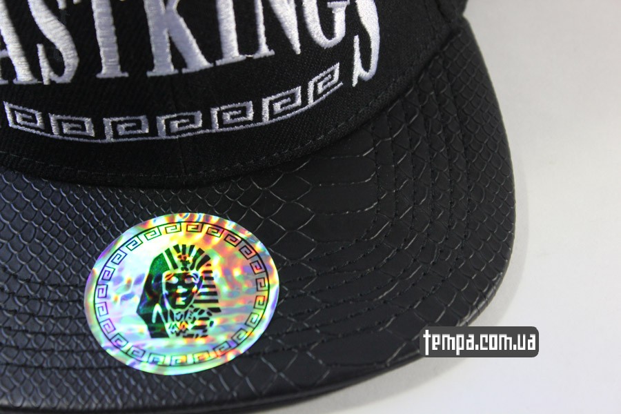кожа бейсболка снепбек кепка snapback last kings LK черная кожаный козырек