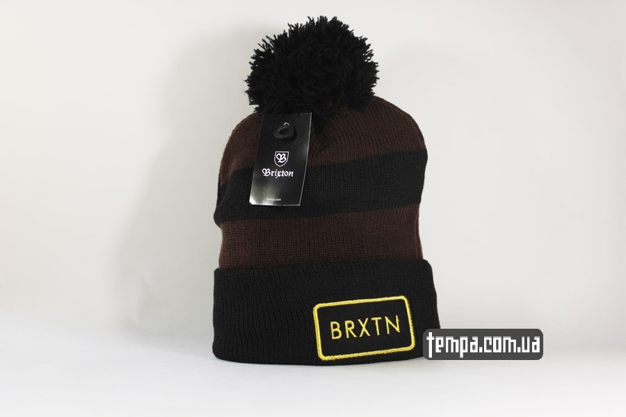 шапка beanie brixton brxtn кориченвая черная