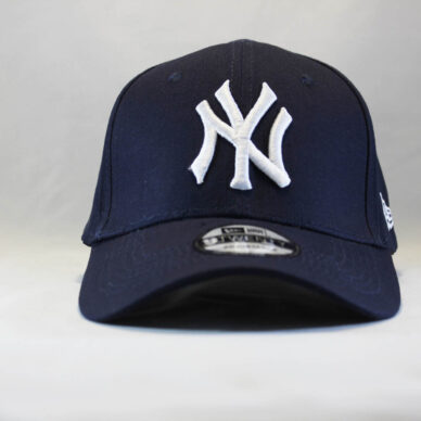Купить синюю бейсбольную кепку New Era Yankees New York с белым логотипом в Украине