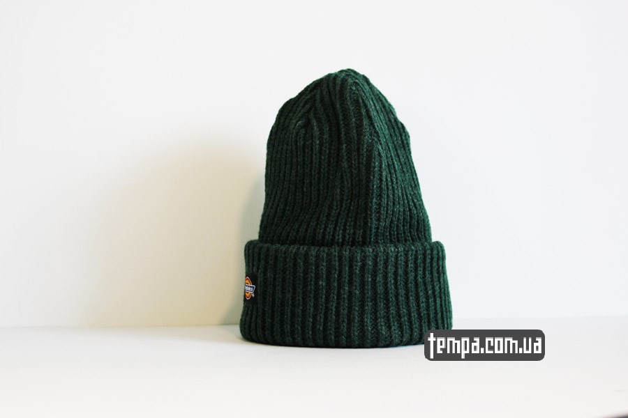оригинальная одежда дикис шапка dickies beanie зеленая купить
