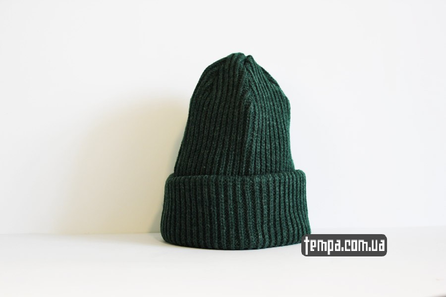 теплая зимняя шапка dickies beanie зеленая купить