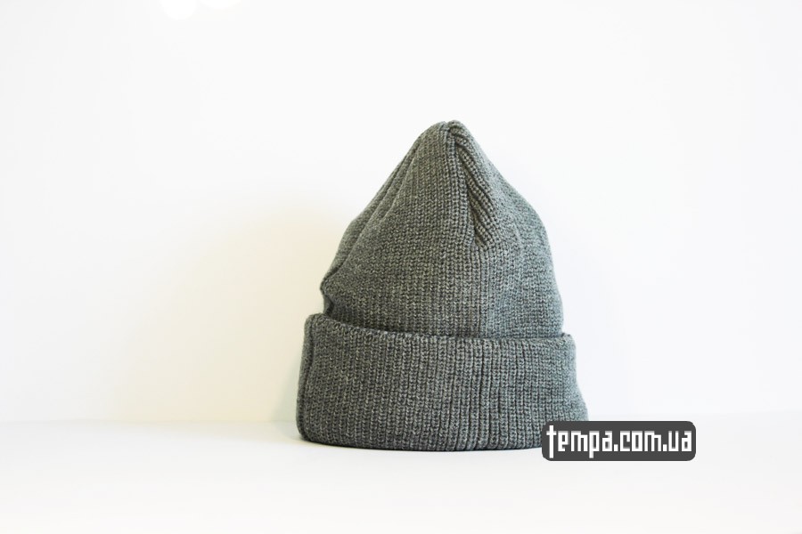 зимняя теплая шапка DC USA Beanie серая бини купить