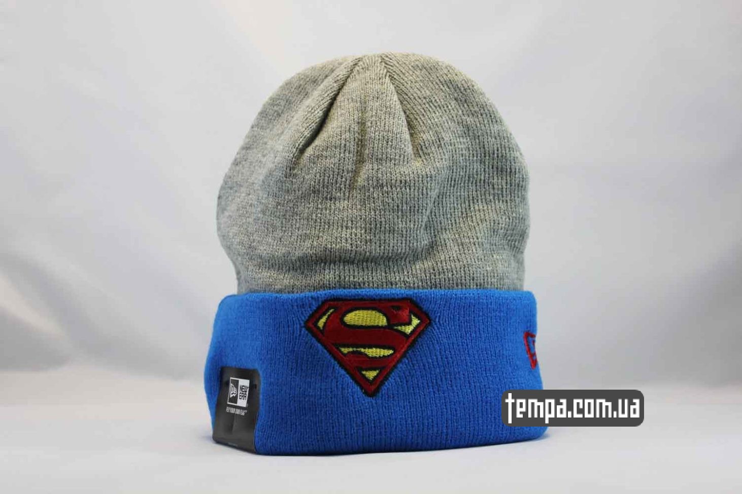 шапка beanie SUPERMAN NewEra синяя серая