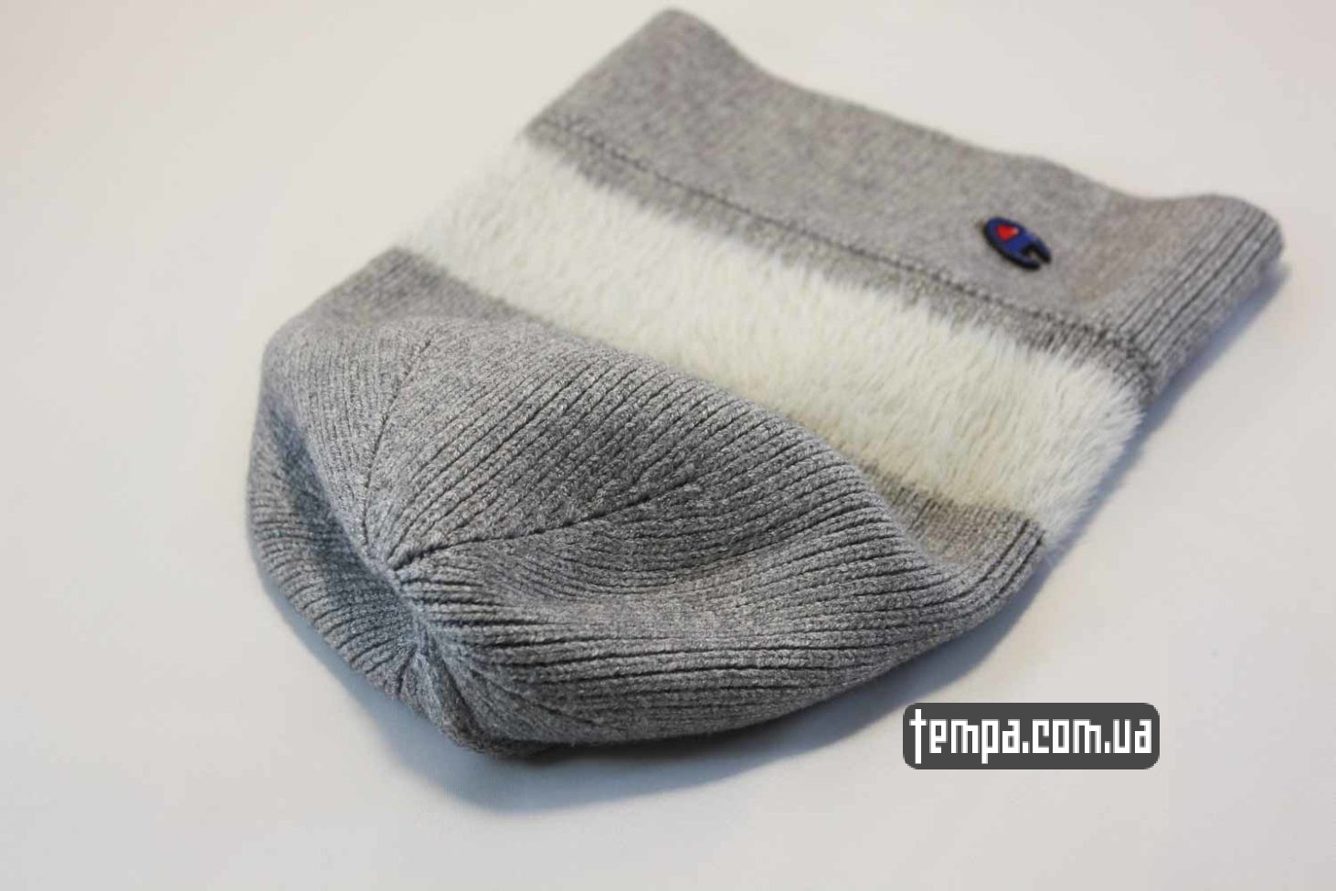 с шерстяной подкладкой шапка beanie champion серая Украина купить