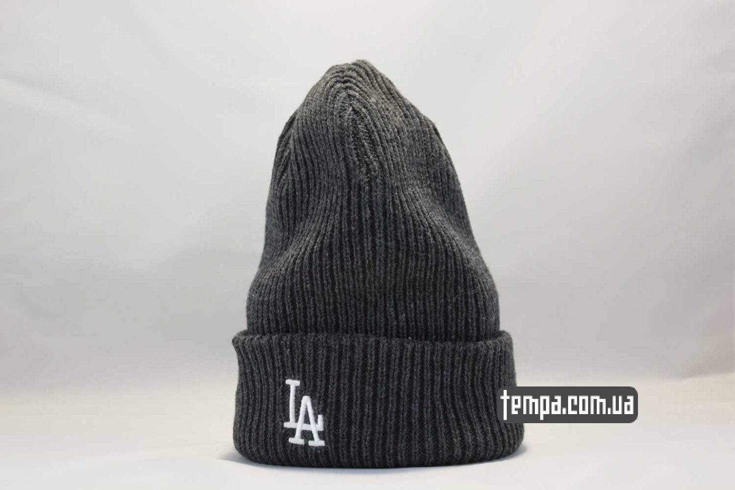 вязанная мягкая шапка beanie LA Los Angeles New Era серая вязанная мягкая шапка beanie LA Los Angeles New Era серая