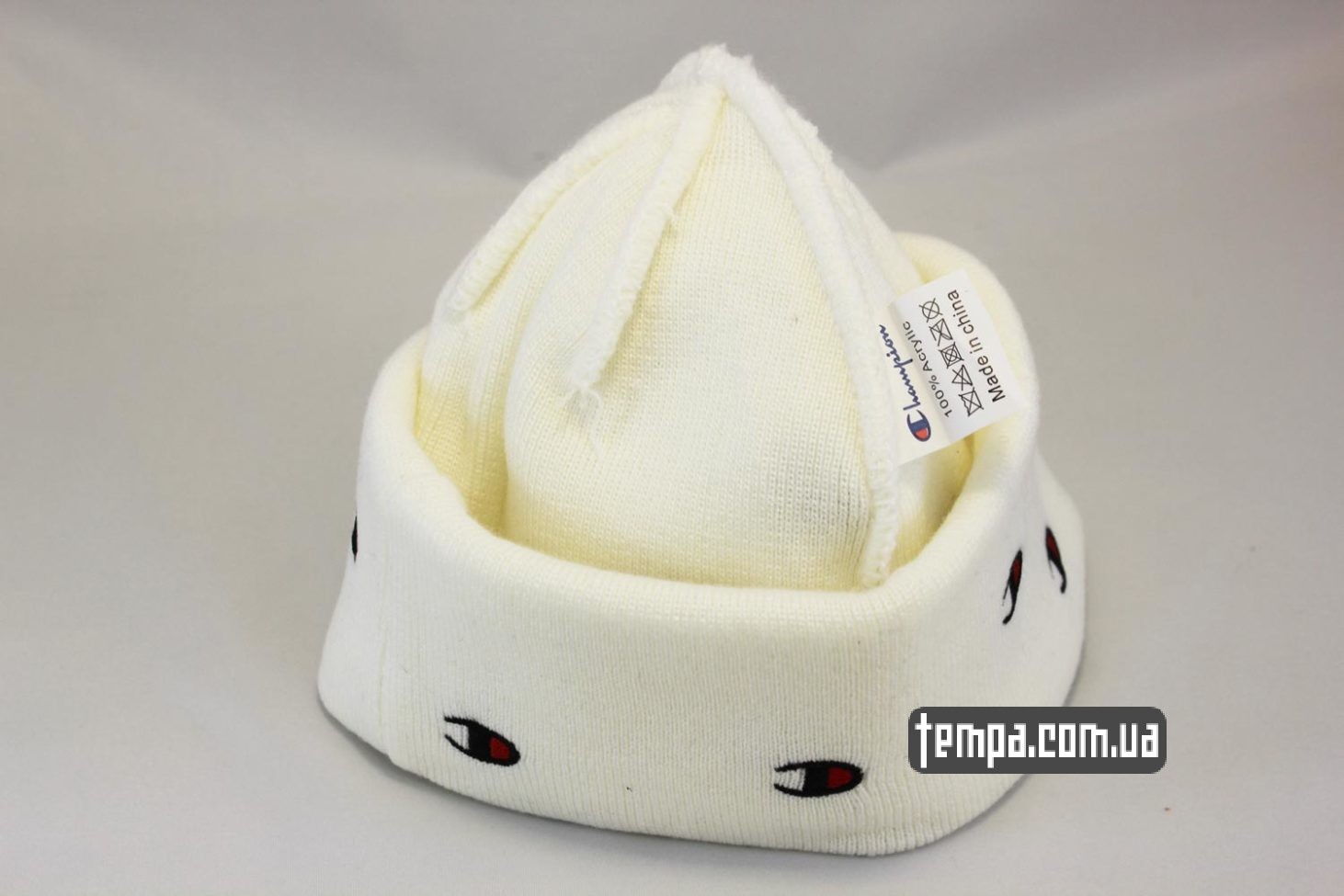 белая бини шапка beanie Champion белая с логотипом маленьким белая бини шапка beanie Champion белая с логотипом маленьким