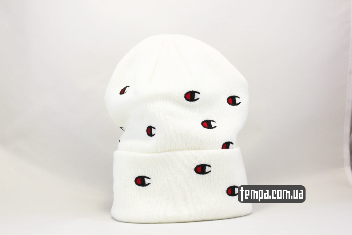 шапка beanie Champion белая с логотипом маленьким шапка beanie Champion белая с логотипом маленьким