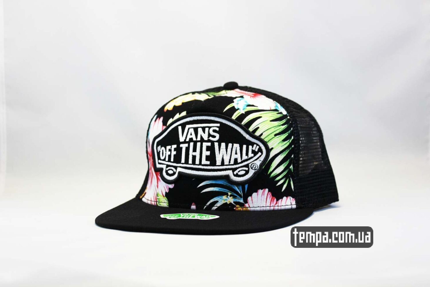 кепка snapback trucker vans off the wall черная с цветами сеточка кепка snapback trucker vans off the wall черная с цветами сеточка