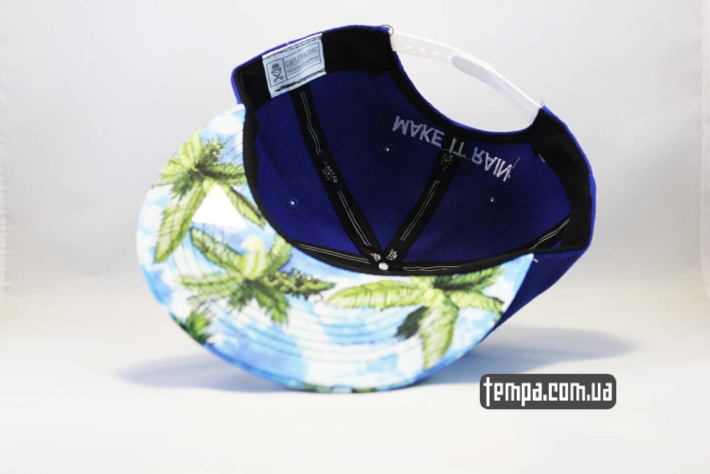 с пальмами летняя кепка snapback Make It Rain Cayler and Sons с деньгами синяя
