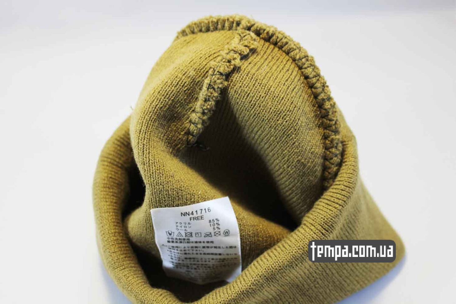 двойная теплая зимняя шапка beanie North Face желтая Норс Фейс Украина