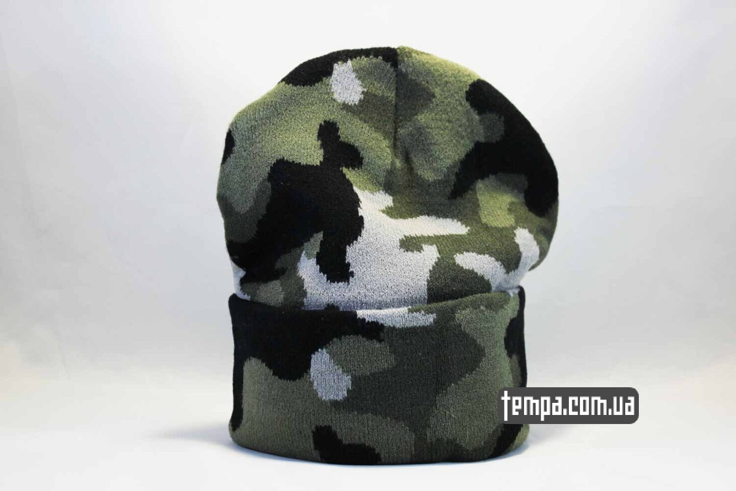 теплая зимняя шестяная шапка beanie carhartt зеленая военая милитари military