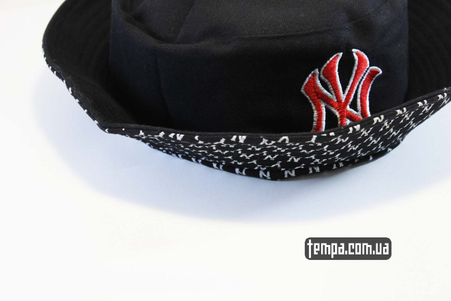 панама короткий обод панама bucker hat black черная new york yankees nyc new era