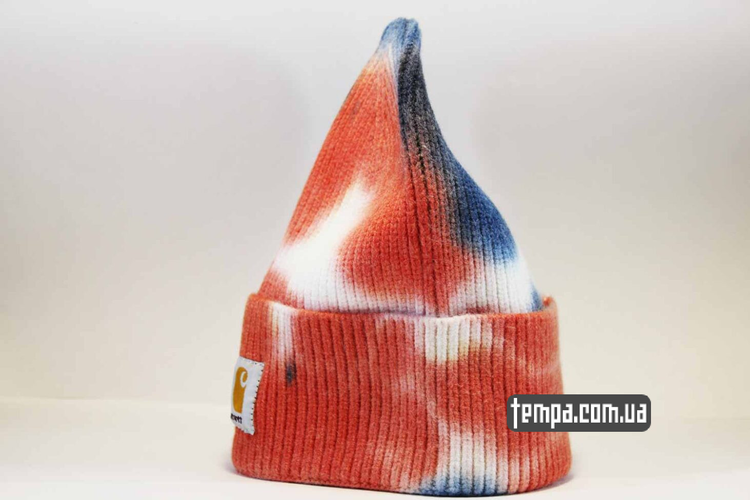 где купить оригинал шапка beanie Carhartt tie dye Тай Дай сине оранжевая