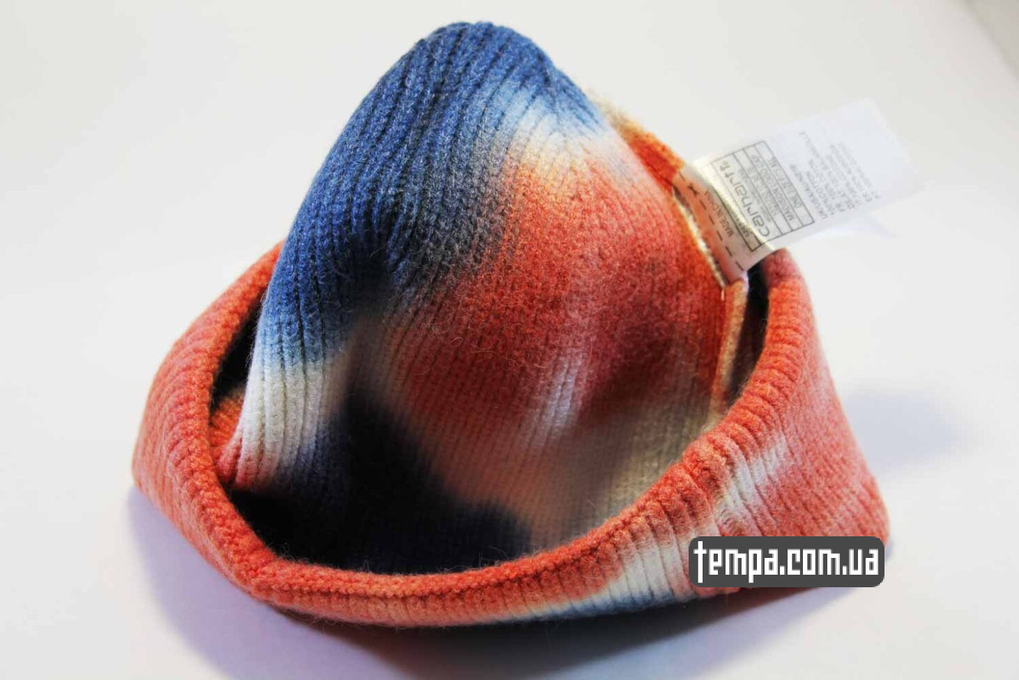 шапка beanie Carhartt tie dye Тай Дай сине оранжевая
