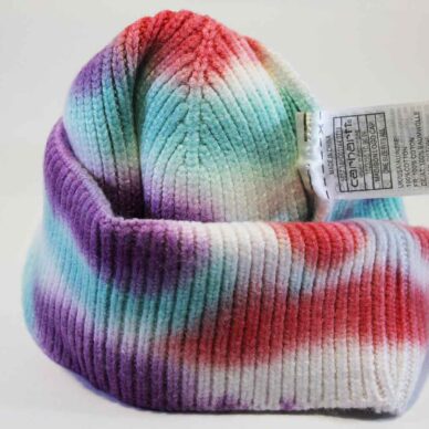 бини теплные шапка beanie Carhartt tie dye Тай Дай сиреневая красная зеленая