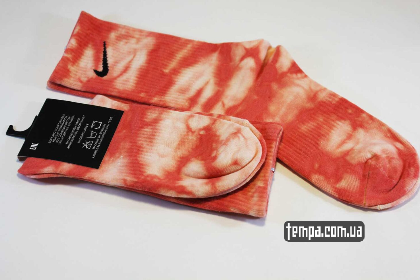 Высокие Носки tie dye Nike Тай Дай оринжевые найки