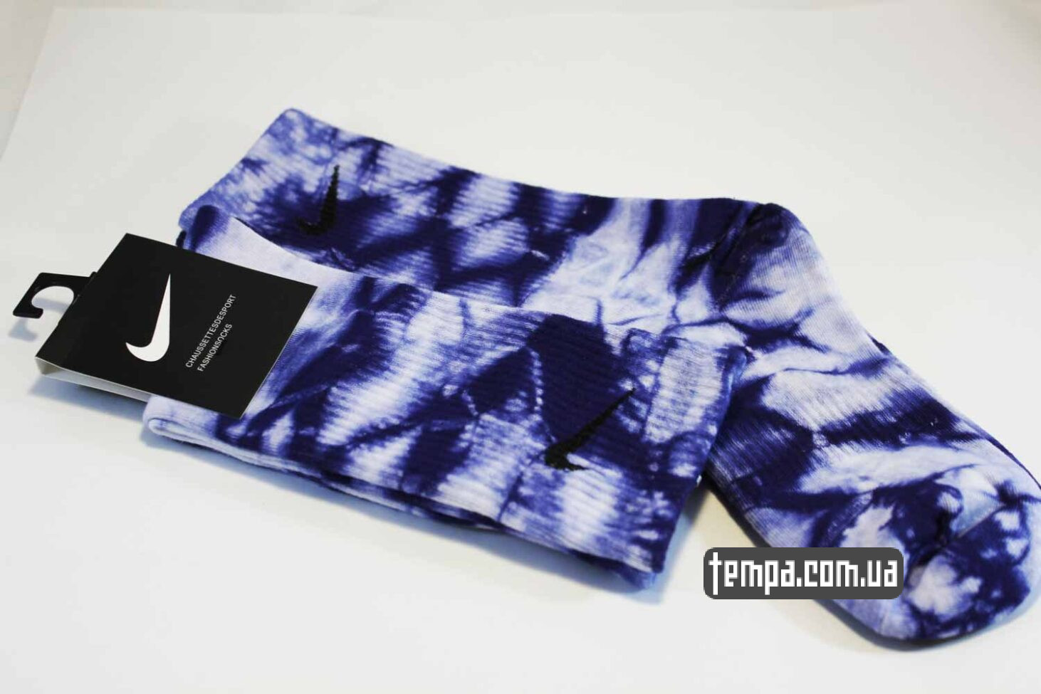 Высокие Носки tie dye Nike Тай Дай сиреневые винтажные