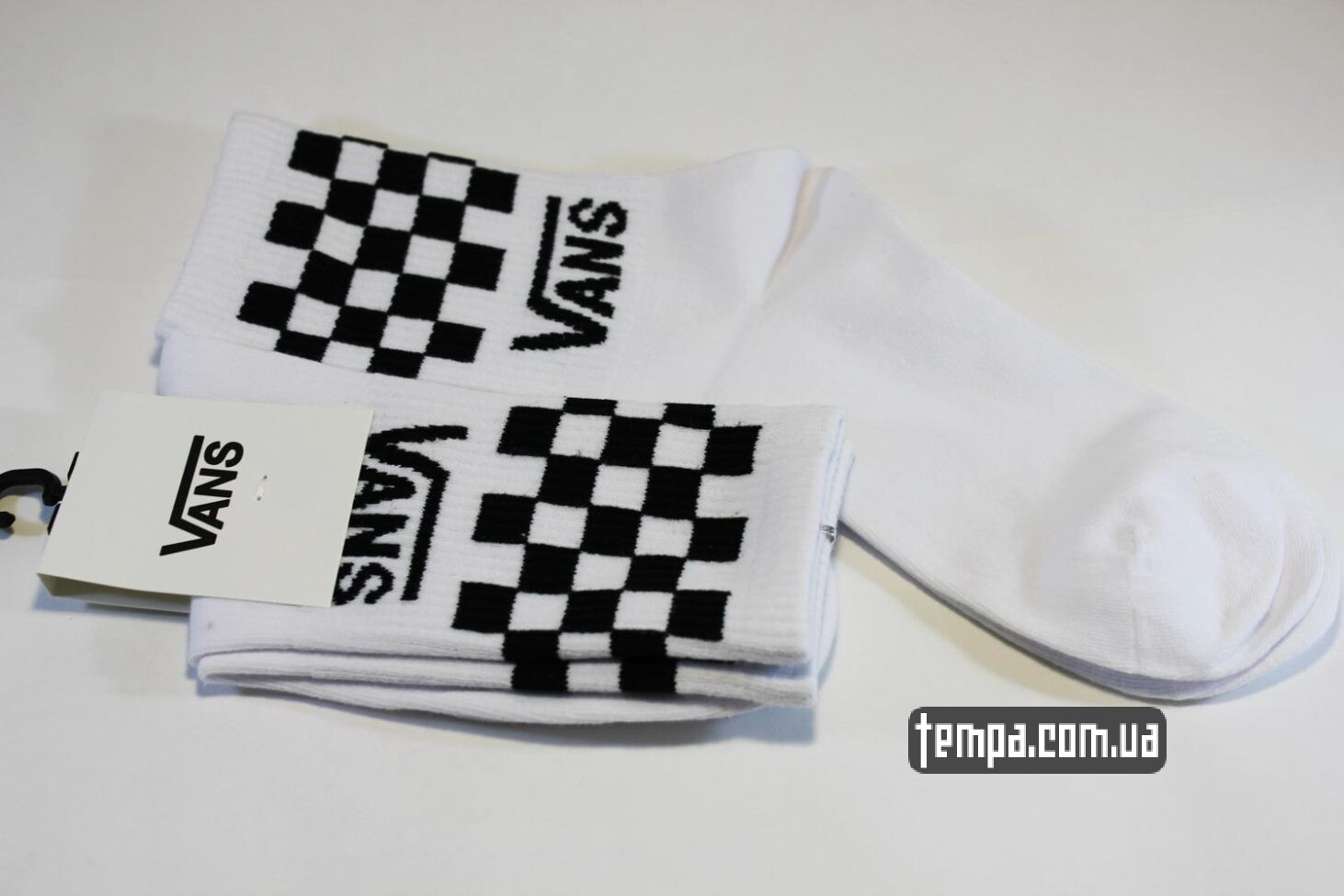 Высокие носки Vans в клетку черную купить